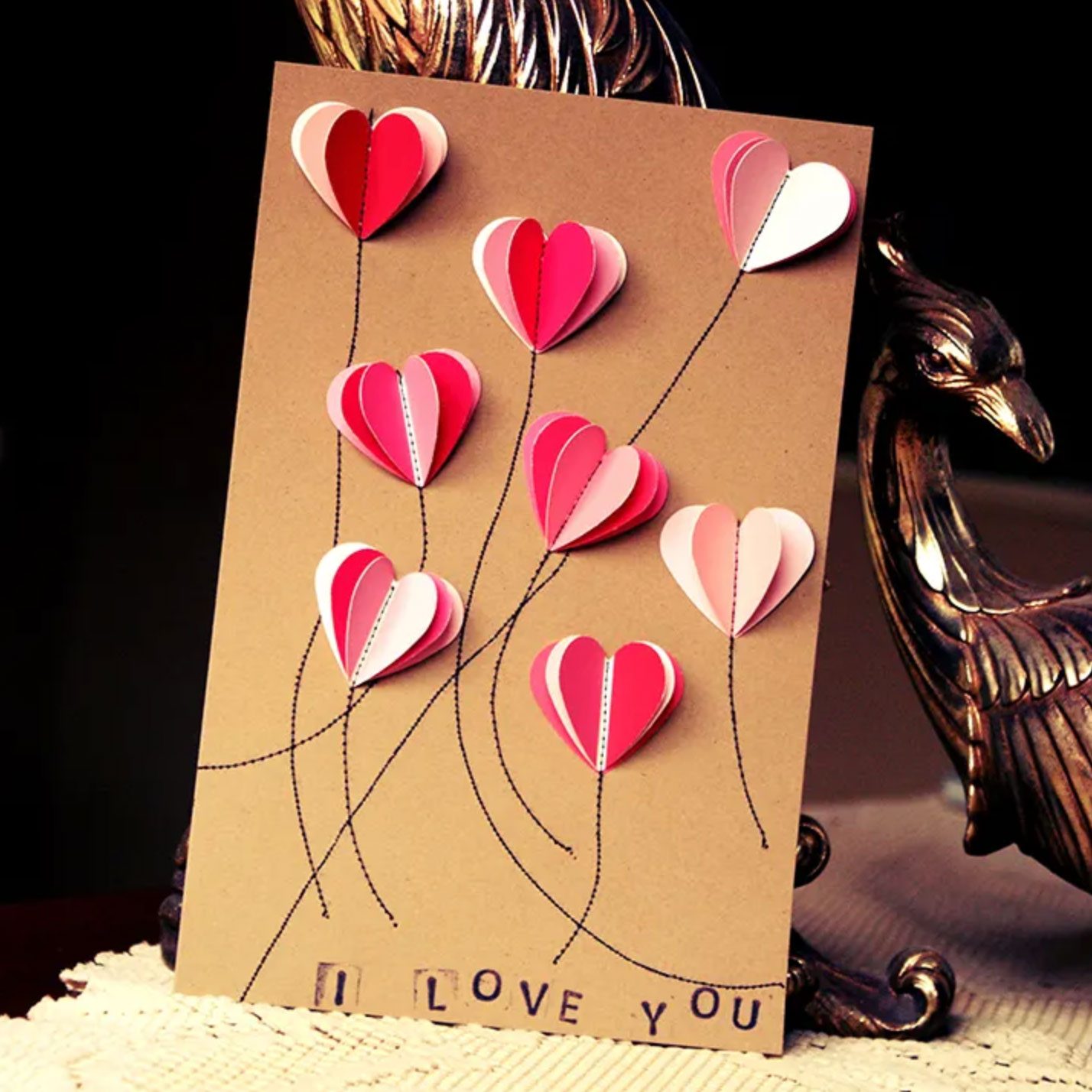Heart Balloons Valentines Day Card