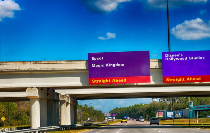 Here’s Why Disney World Uses Purple Traffic Signs