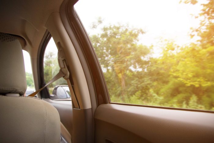 View from window car with sunlight - travel Concept