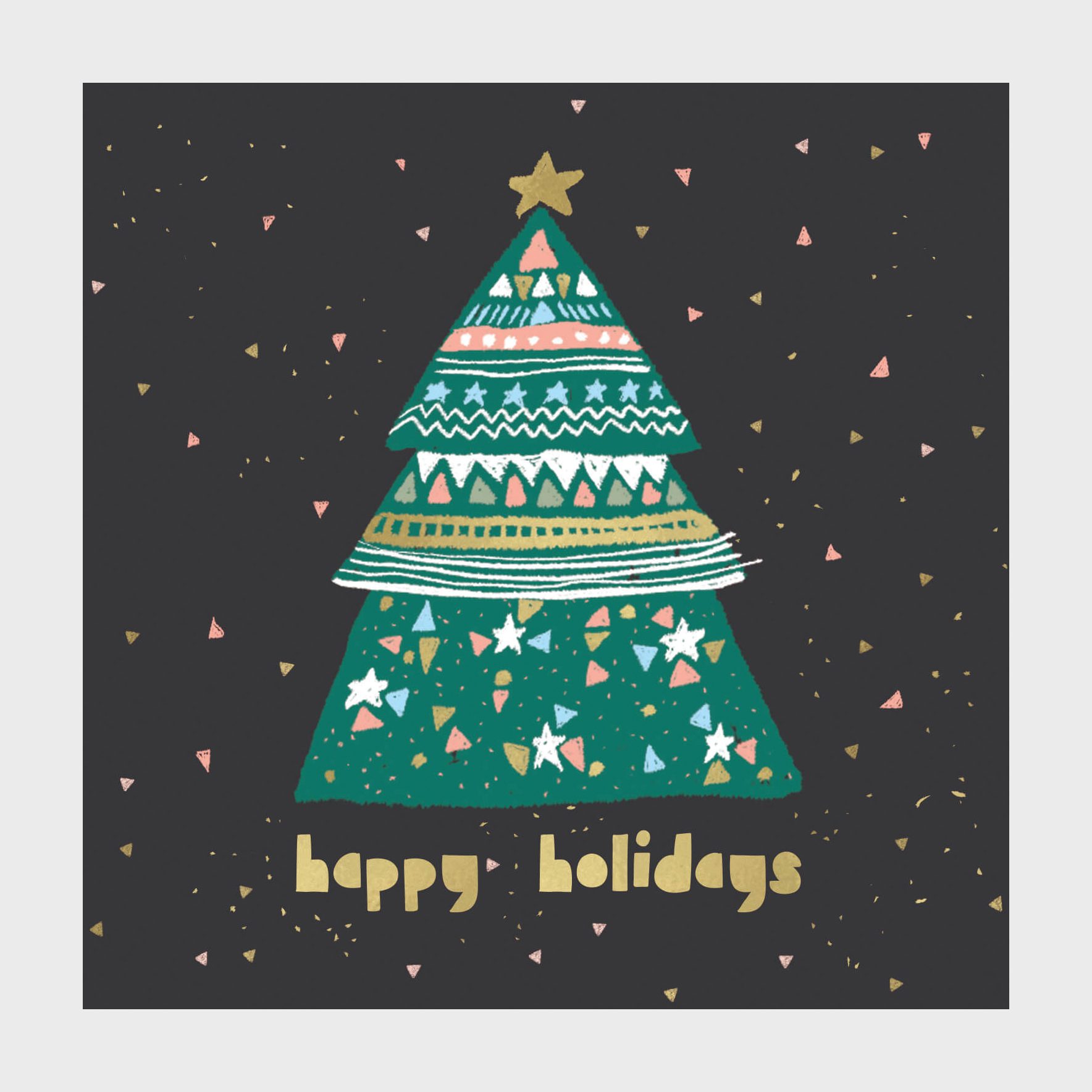 Black Tree Christmas Card