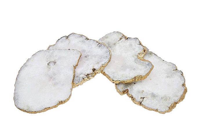 white quartz coasters
