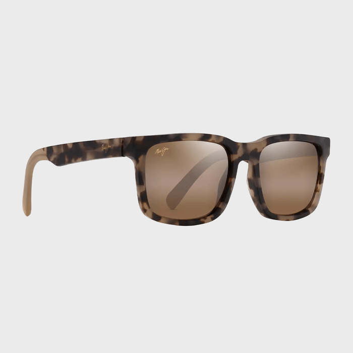 Tortoiseshell sunglasses with brown lenses, angled slightly for side visibility, displaying 