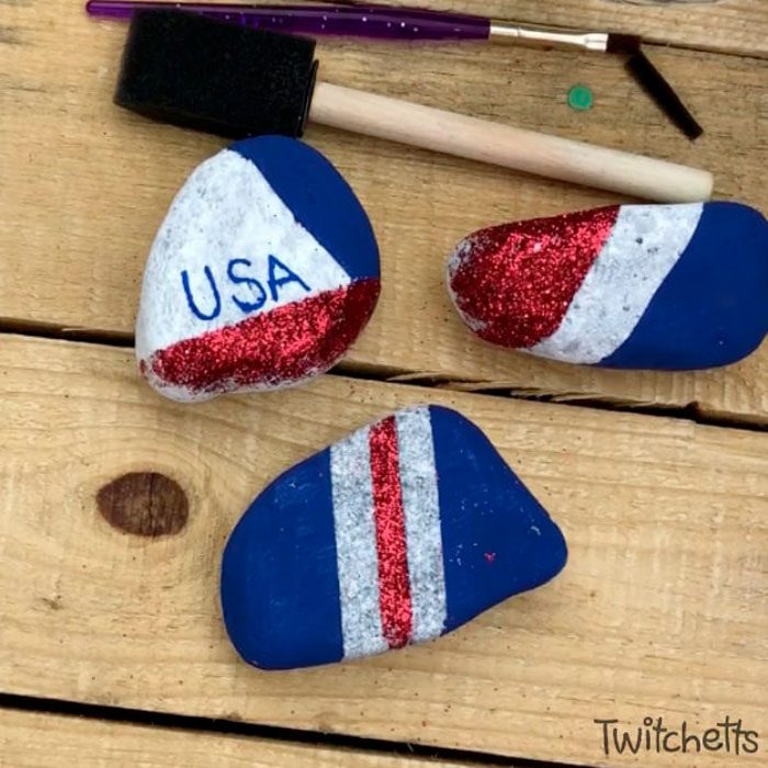 Sparkling Patriotic Rocks Kids Craft