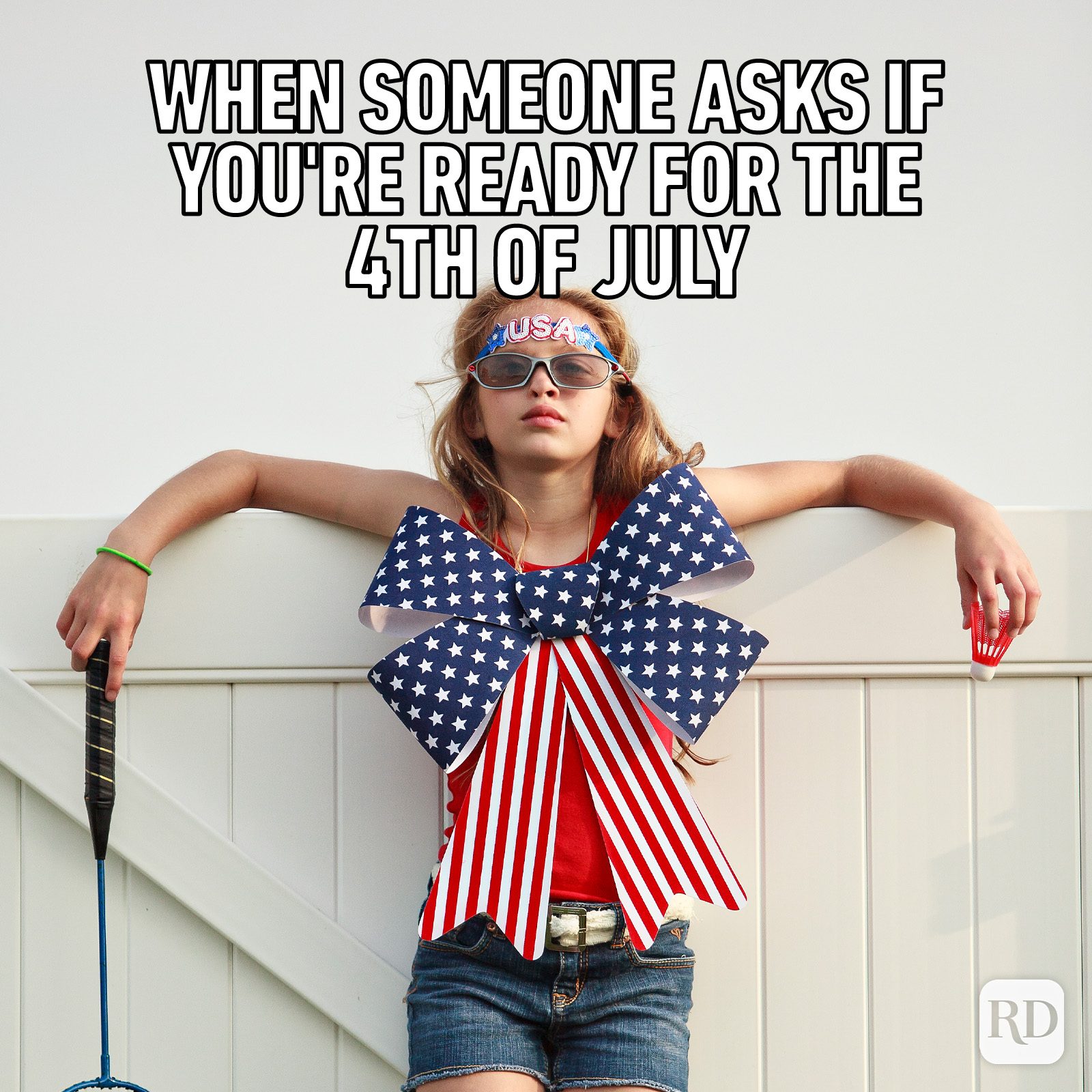 Gettyimages 575338385 Girl Dressed For Fourth Of July Text When Someone Asks If You're Ready For The 4th Of July I Have Never Been More Ready
