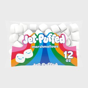 Package of marshmallows displays colorful 