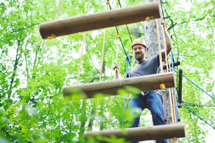 man on Zip Line