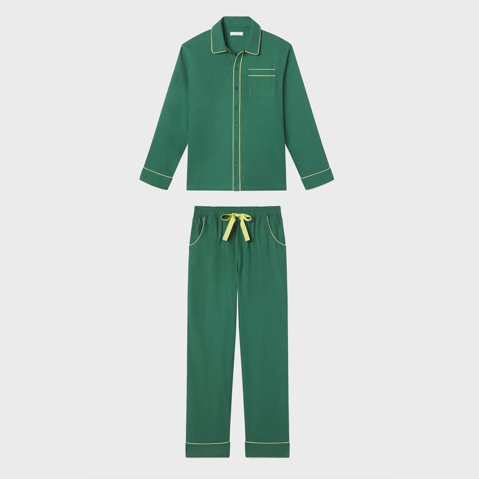 Men's Flannel Piped Pants Set in Grove