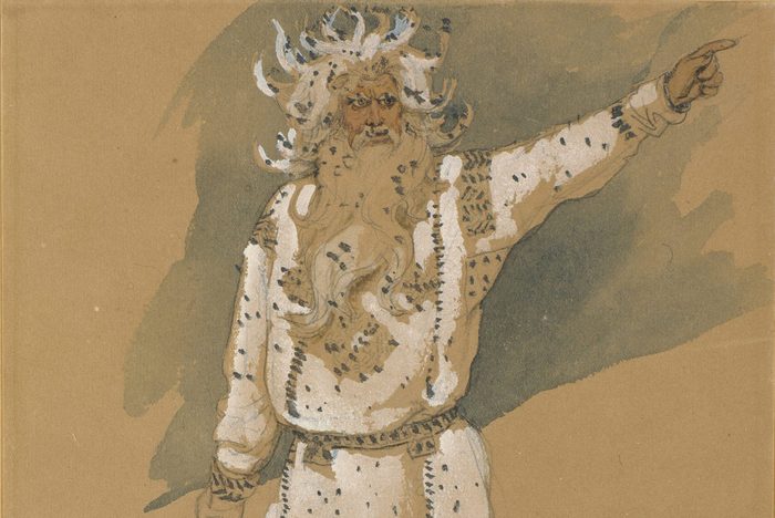Grandfather Frost. Costume design for the opera Snow Maiden by N. Rimsky-Korsakov, 1885. Artist: Vasnetsov, Viktor Mikhaylovich (1848-1926)