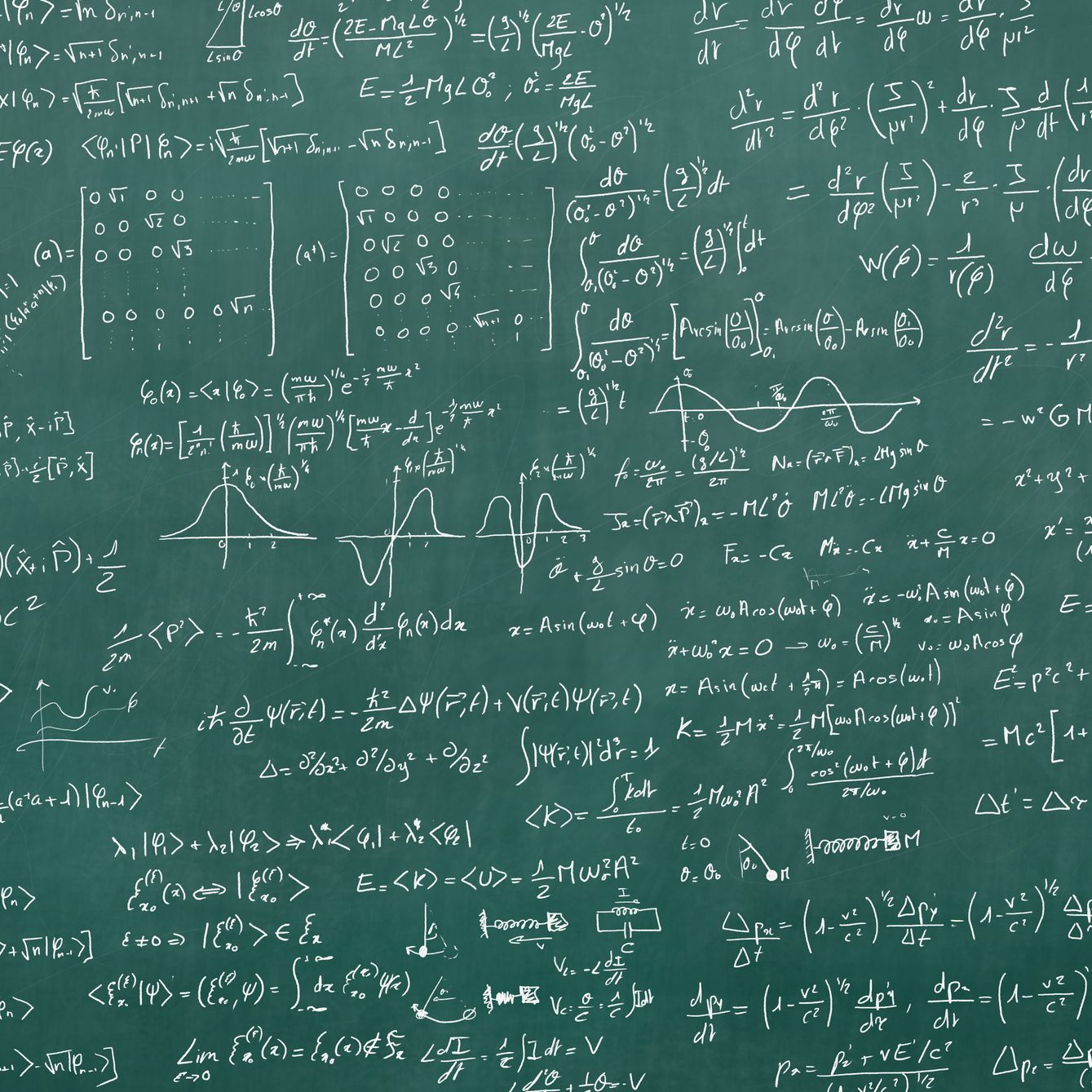 Blackboard full of equations