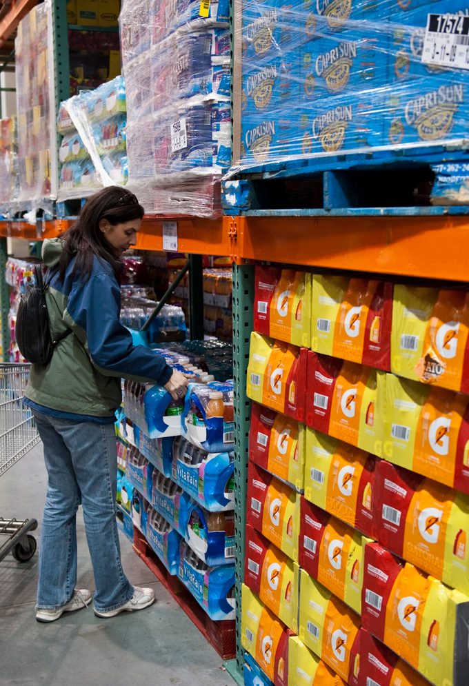 Customer perusing the shelves of Costco Wholesale Club