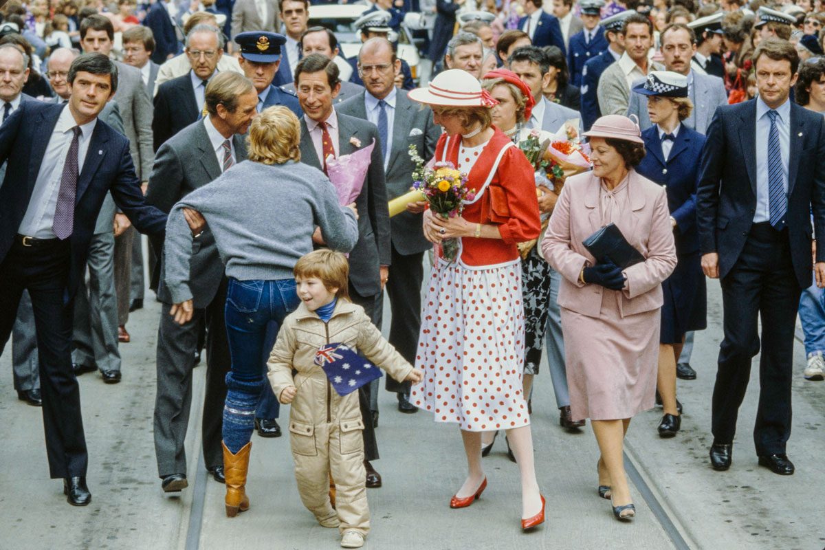 Prince Charles And Princess Diana With Royal Security