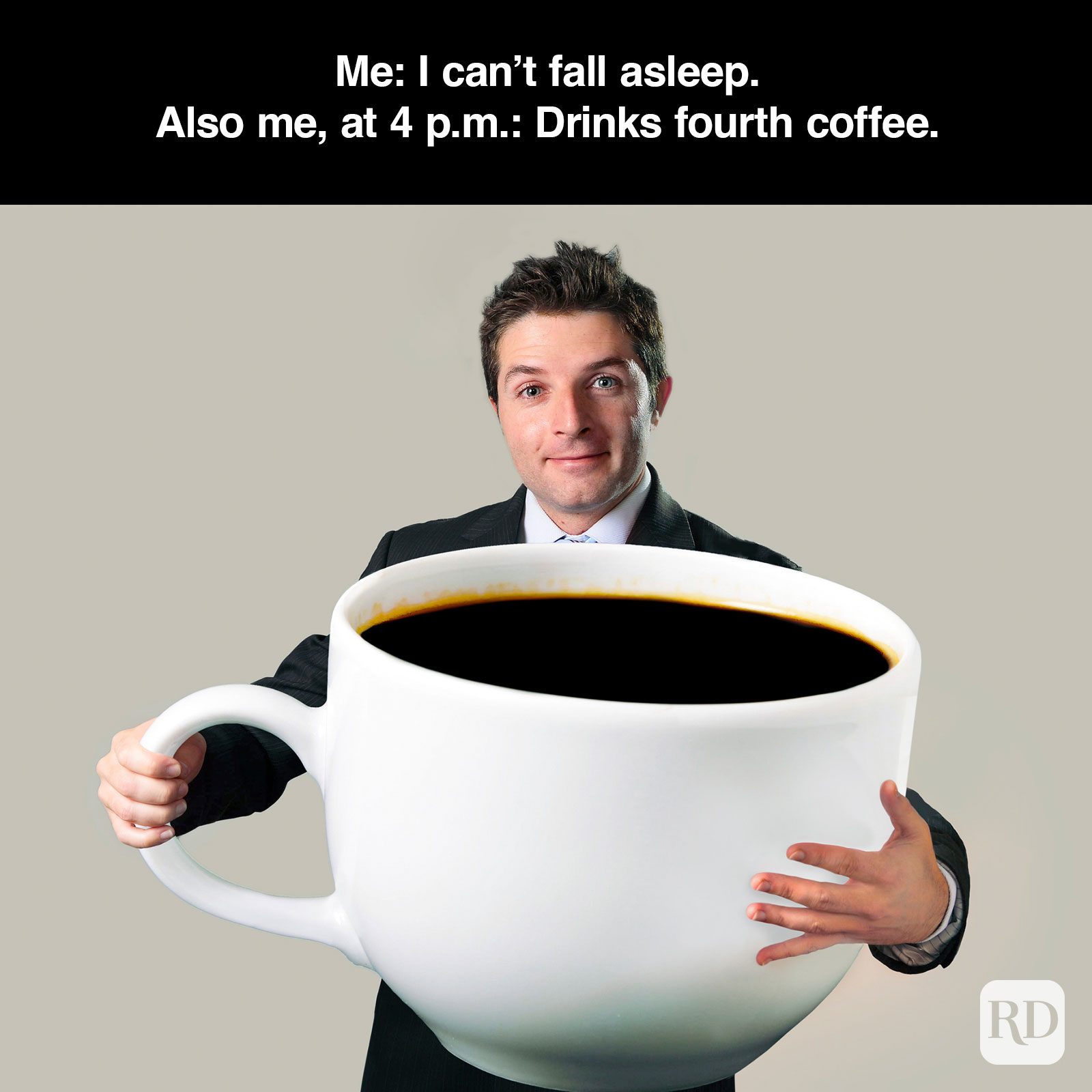 A meme about - Me Vs. Caffeine