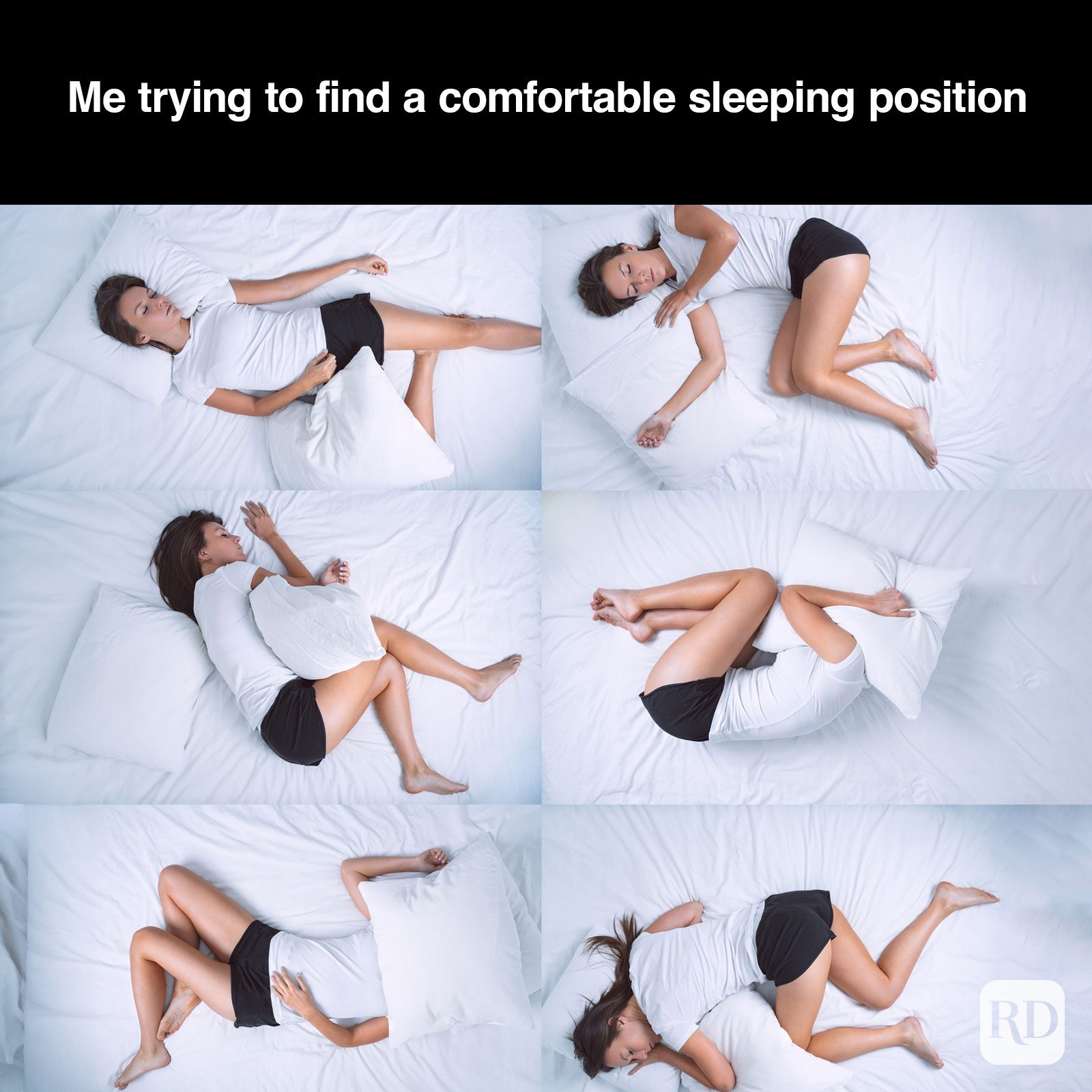 A meme about - The Sleeping Position Olympics