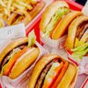 In N Out Burger served on a table