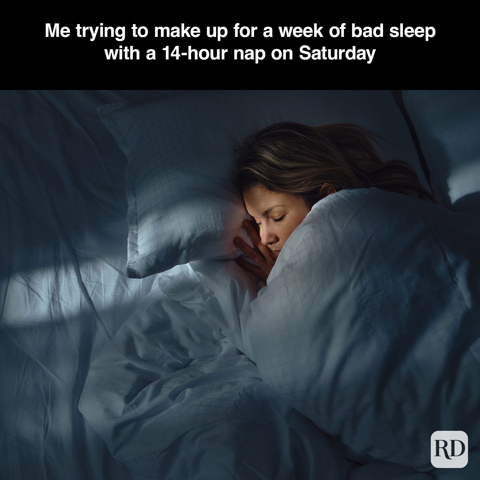 A meme about - Weekend Sleep Debt